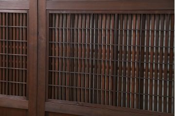 古民具・骨董 上質で雰囲気の良い格子帯戸　4枚セット(裏障子付き)