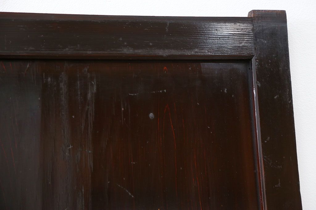 古民具・骨董 囲炉裏でいぶされた　つやのある帯戸　4枚セット　(引き戸、古民家)