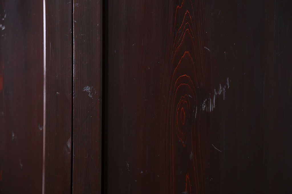 古民具・骨董 囲炉裏でいぶされた　つやのある帯戸　4枚セット　(引き戸、古民家)