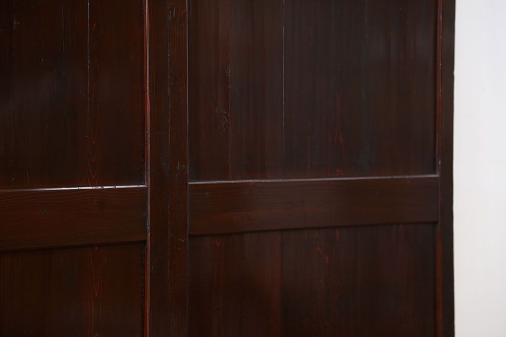 古民具・骨董 囲炉裏でいぶされた　つやのある帯戸　4枚セット　(引き戸、古民家)