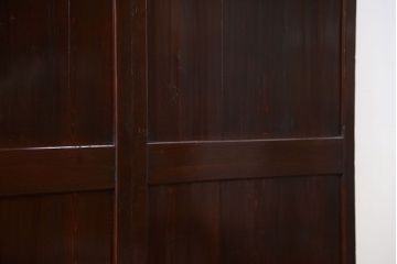 古民具・骨董 囲炉裏でいぶされた　つやのある帯戸　4枚セット　(引き戸、古民家)