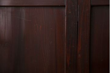 古民具・骨董 囲炉裏でいぶされた　つやのある帯戸　4枚セット　(引き戸、古民家)