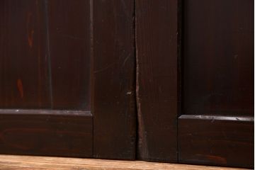 古民具・骨董 囲炉裏でいぶされた　つやのある帯戸　4枚セット　(引き戸、古民家)