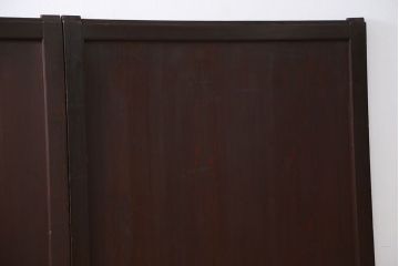 古民具・骨董 囲炉裏でいぶされた　つやのある帯戸　4枚セット　(引き戸、古民家)
