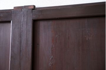 古民具・骨董 囲炉裏でいぶされた　つやのある帯戸　4枚セット　(引き戸、古民家)