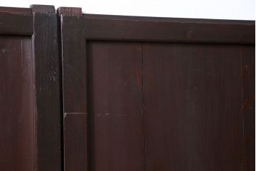 古民具・骨董 囲炉裏でいぶされた　つやのある帯戸　4枚セット　(引き戸、古民家)