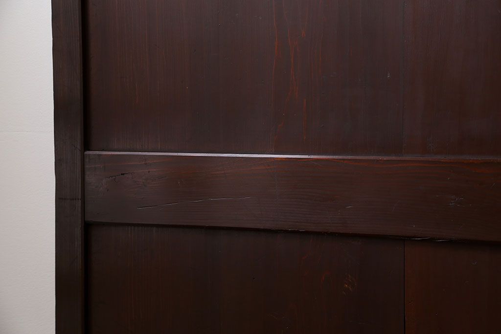 古民具・骨董 囲炉裏でいぶされた　つやのある帯戸　4枚セット　(引き戸、古民家)