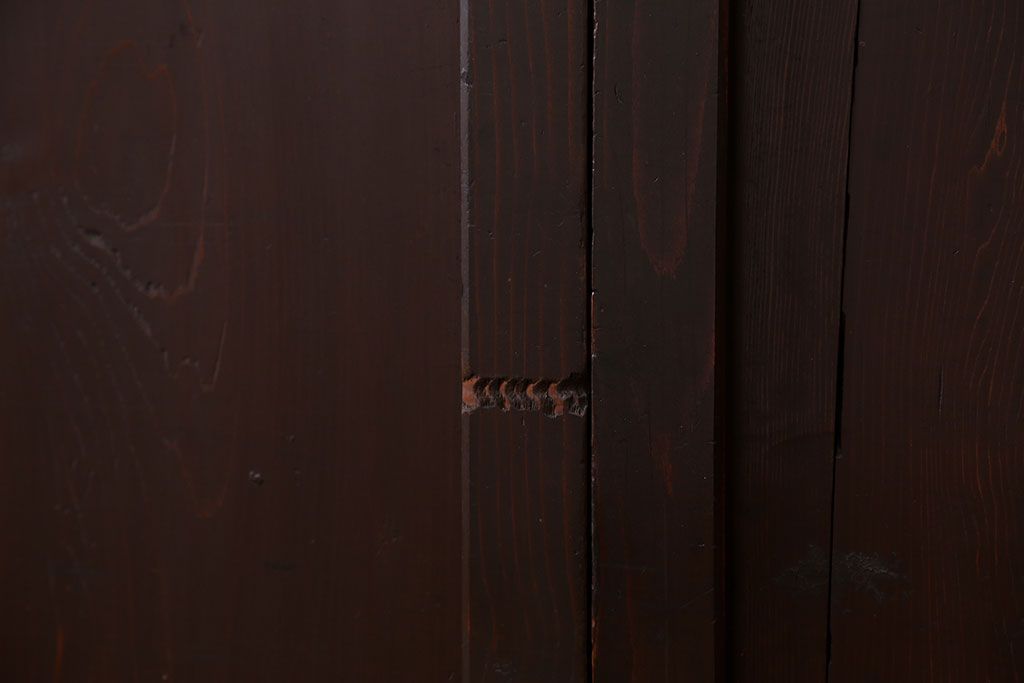 古民具・骨董 囲炉裏でいぶされた　つやのある帯戸　4枚セット　(引き戸、古民家)