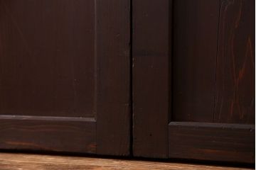 古民具・骨董 囲炉裏でいぶされた　つやのある帯戸　4枚セット　(引き戸、古民家)