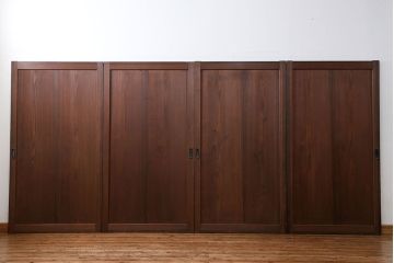 古民具・骨董 シンプルで上品な板戸　4枚セット　(引き戸、和風建具)