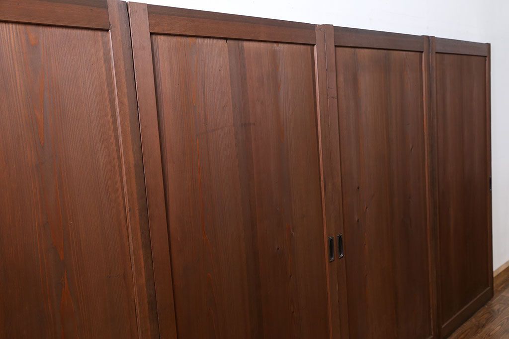 古民具・骨董 シンプルで上品な板戸　4枚セット　(引き戸、和風建具)