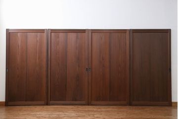 古民具・骨董 シンプルで上品な板戸　4枚セット　(引き戸、和風建具)