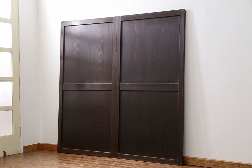 古民具・骨董 味のある帯戸　2枚セット　(引き戸、板戸)