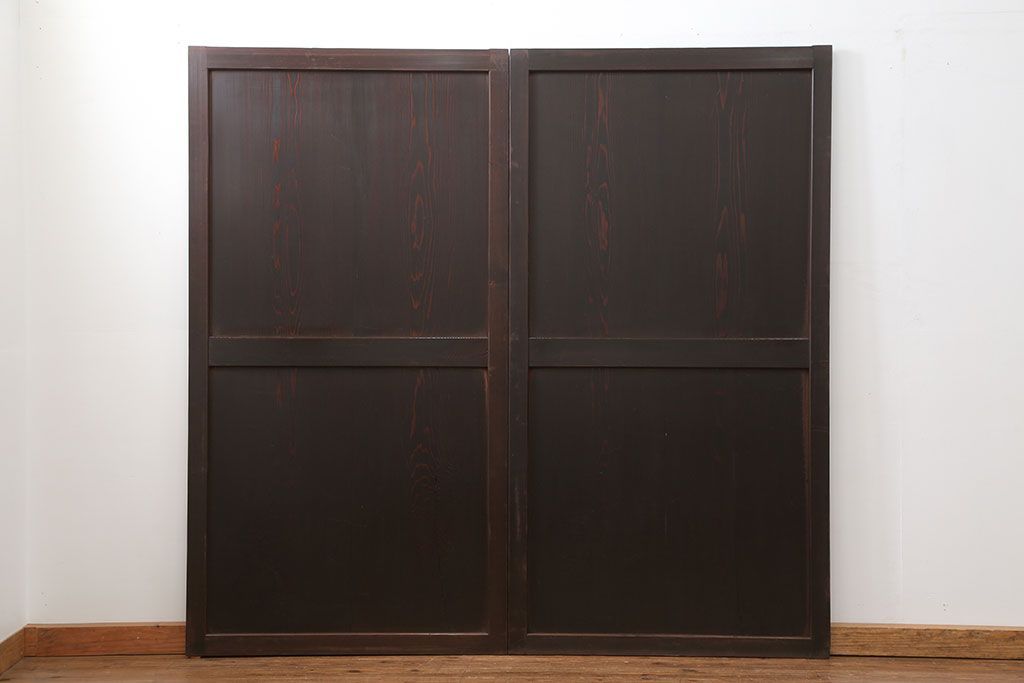 古民具・骨董 味のある帯戸　2枚セット　(引き戸、板戸)