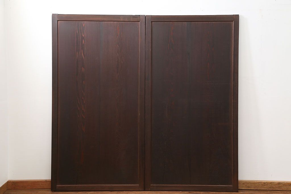 古民具・骨董 味のある帯戸　2枚セット　(引き戸、板戸)