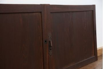 古民具・骨董 シンプルな欅枠の板戸2枚セット(2)　(引き戸、窓)