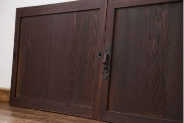 古民具・骨董 シンプルな欅枠の板戸2枚セット(2)　(引き戸、窓)