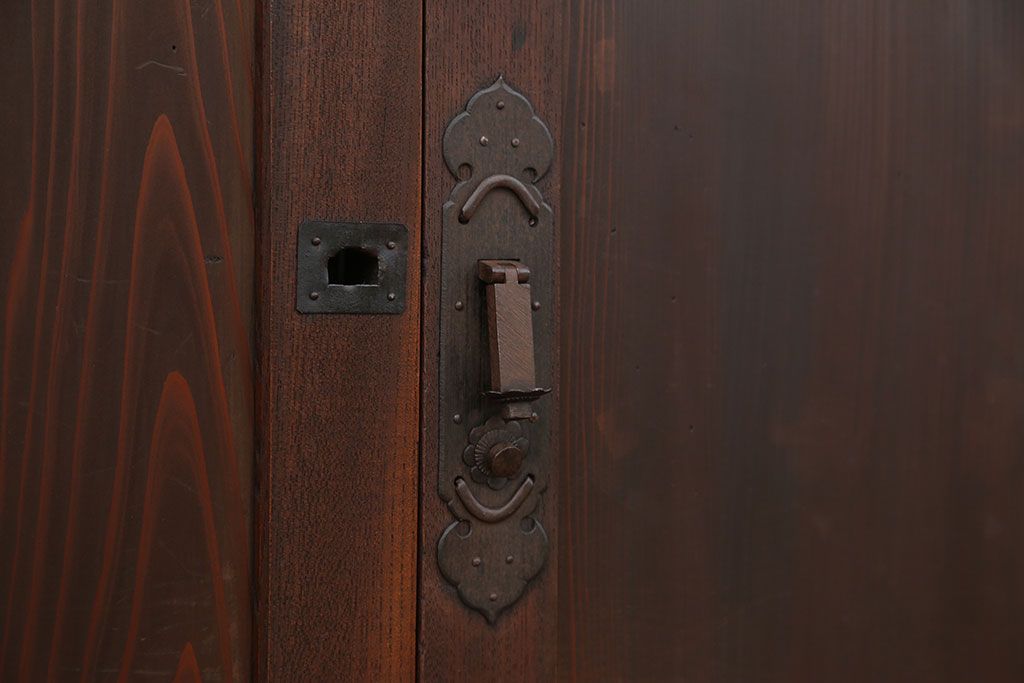 古民具・骨董 シンプルな欅枠の板戸2枚セット(2)　(引き戸、窓)