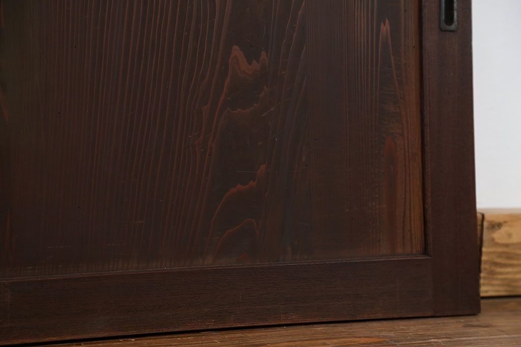 古民具・骨董 シンプルな欅枠の板戸2枚セット(2)　(引き戸、窓)