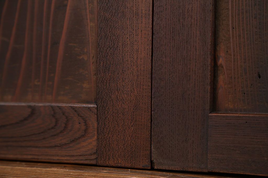 古民具・骨董 シンプルな欅枠の板戸2枚セット(2)　(引き戸、窓)