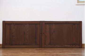 古民具・骨董 シンプルな欅枠の板戸2枚セット(2)　(引き戸、窓)