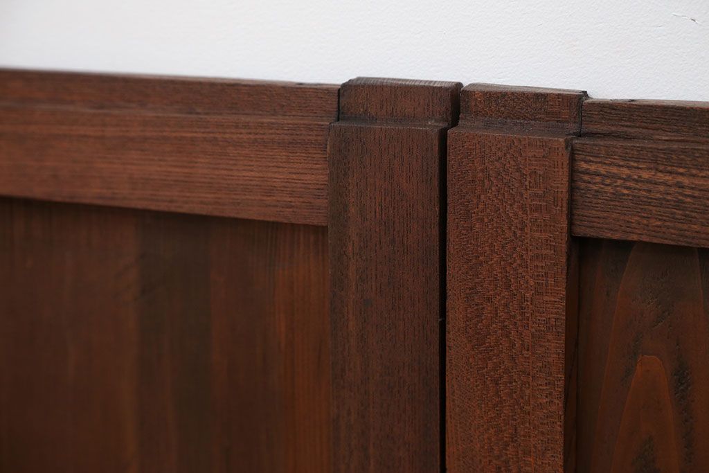 古民具・骨董 シンプルな欅枠の板戸2枚セット(2)　(引き戸、窓)