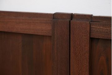 古民具・骨董 シンプルな欅枠の板戸2枚セット(2)　(引き戸、窓)