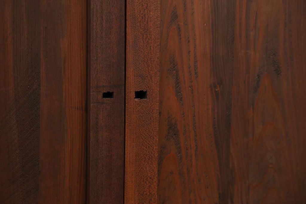 古民具・骨董 シンプルな欅枠の板戸2枚セット(2)　(引き戸、窓)