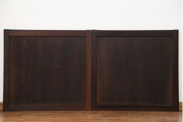 古民具・骨董 シンプルな欅枠の板戸2枚セット(窓)