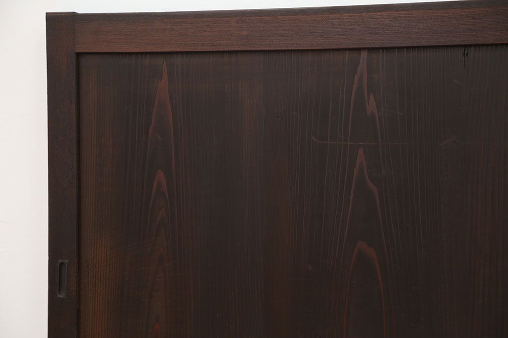 古民具・骨董 シンプルな欅枠の板戸2枚セット(窓)