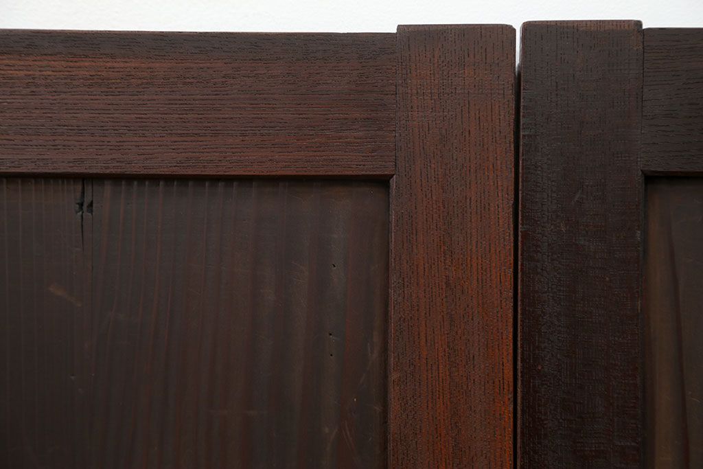 古民具・骨董 シンプルな欅枠の板戸2枚セット(窓)