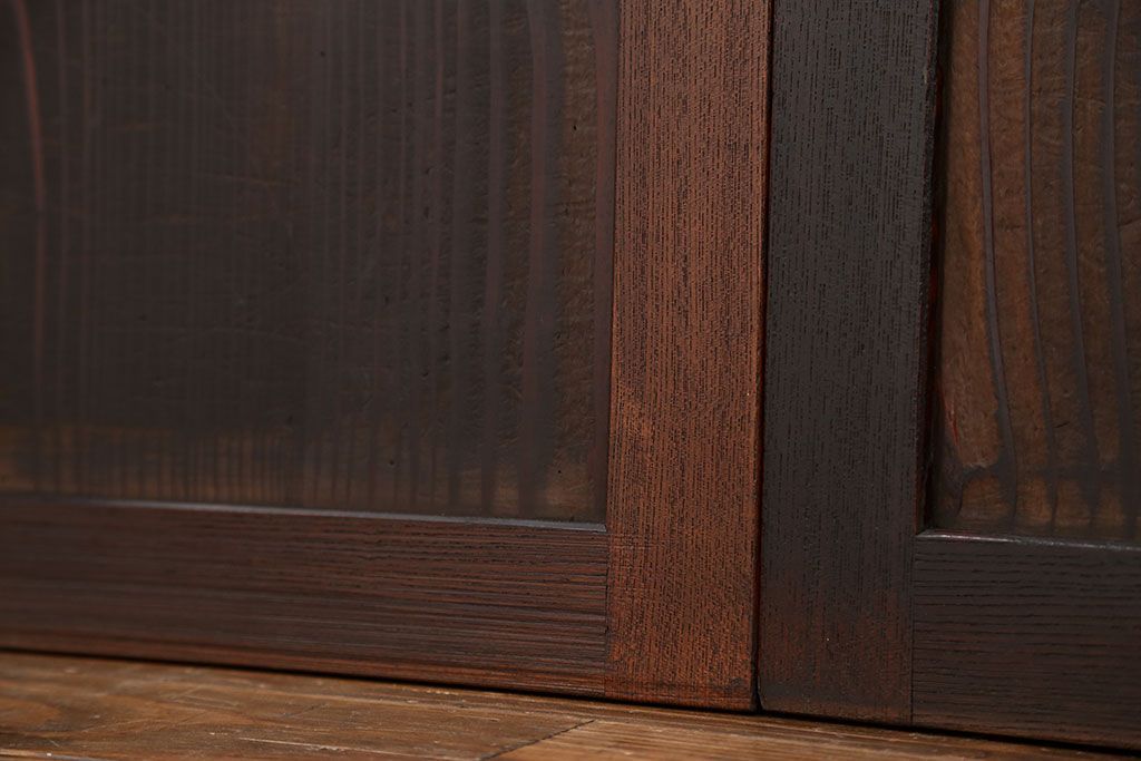 古民具・骨董 シンプルな欅枠の板戸2枚セット(窓)