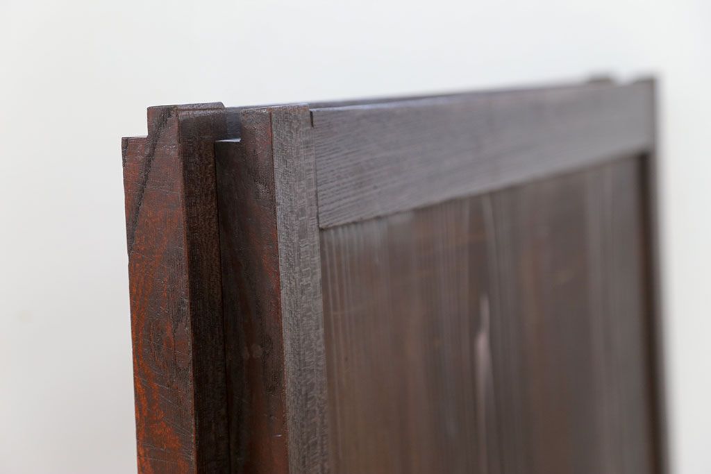 古民具・骨董 シンプルな欅枠の板戸2枚セット(窓)