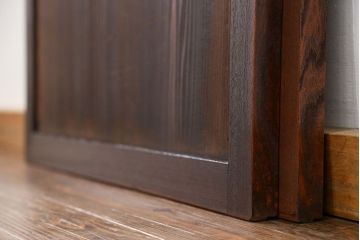 古民具・骨董 シンプルな欅枠の板戸2枚セット(窓)