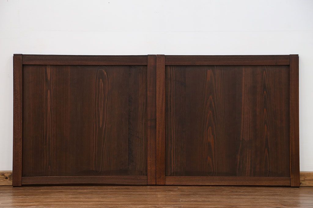 古民具・骨董 シンプルな欅枠の板戸2枚セット(窓)