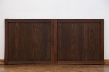 古民具・骨董 シンプルな欅枠の板戸2枚セット(窓)