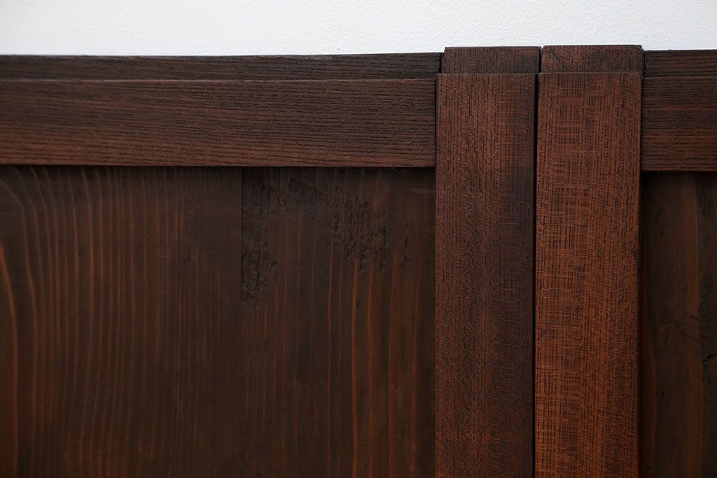 古民具・骨董 シンプルな欅枠の板戸2枚セット(窓)