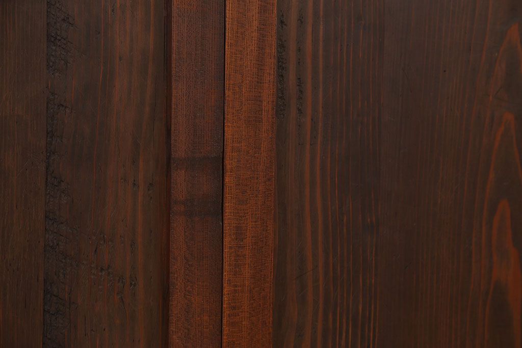 古民具・骨董 シンプルな欅枠の板戸2枚セット(窓)