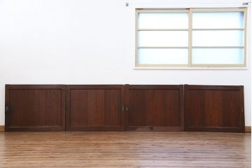 アンティーク シンプルなアンティーク板戸　4枚(引き戸、窓)