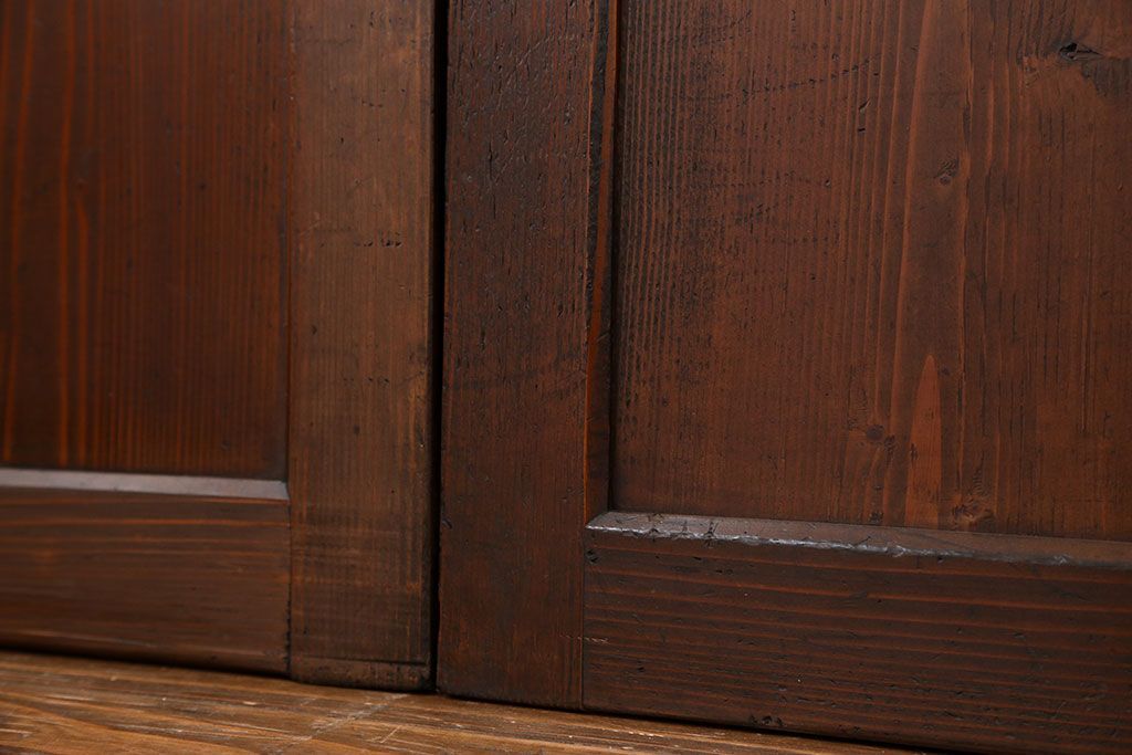 アンティーク シンプルなアンティーク板戸　4枚(引き戸、窓)