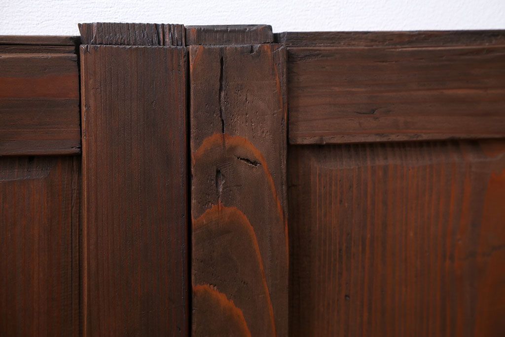 アンティーク シンプルなアンティーク板戸　4枚(引き戸、窓)