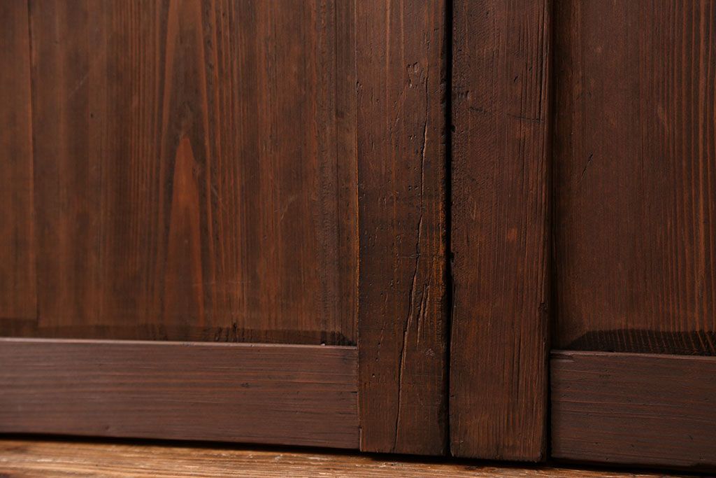 アンティーク シンプルなアンティーク板戸　4枚(引き戸、窓)