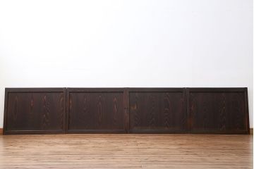 古民具・骨董 シンプル杢目の良い板戸　4枚セット　(引き戸、窓)
