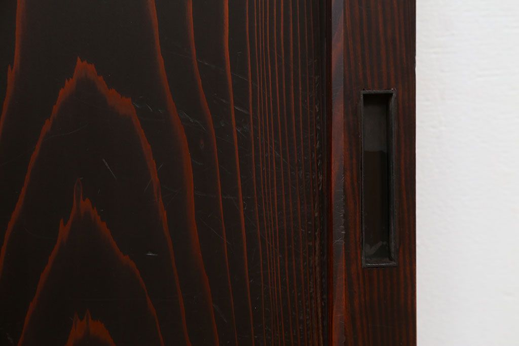 古民具・骨董 シンプル杢目の良い板戸　4枚セット　(引き戸、窓)