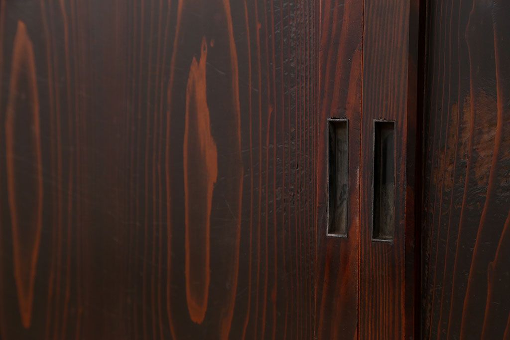 古民具・骨董 シンプル杢目の良い板戸　4枚セット　(引き戸、窓)