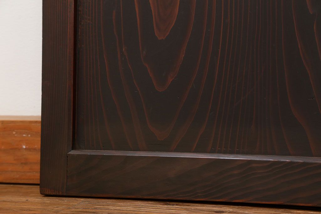 古民具・骨董 シンプル杢目の良い板戸　4枚セット　(引き戸、窓)