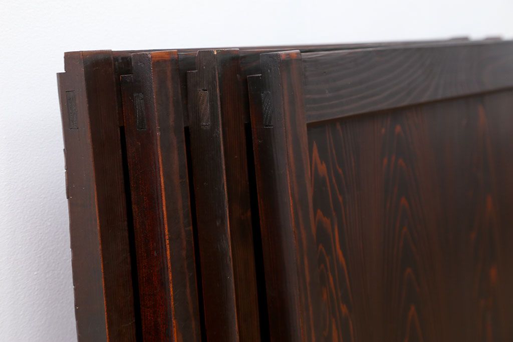 古民具・骨董 シンプル杢目の良い板戸　4枚セット　(引き戸、窓)