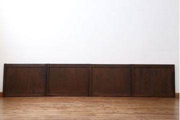 古民具・骨董 シンプル杢目の良い板戸　4枚セット　(引き戸、窓)