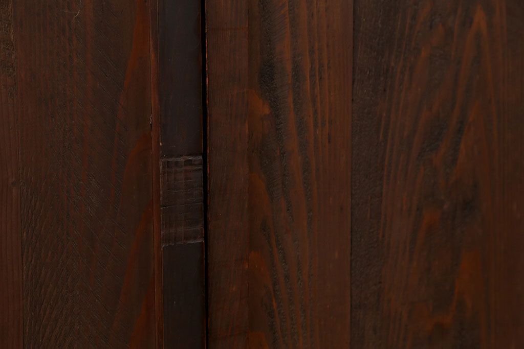 古民具・骨董 シンプル杢目の良い板戸　4枚セット　(引き戸、窓)