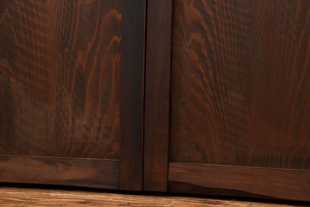 古民具・骨董 シンプル杢目の良い板戸　4枚セット　(引き戸、窓)